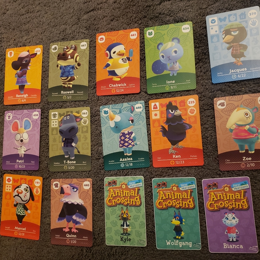 Animal Crossing Amiibo Cards - lot of 15
